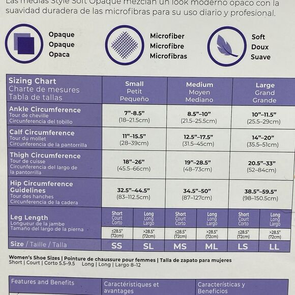 Sigvaris 30-40 mmHg Nude Beige Size ML Soft Opaque Compression Hosiery 843PMLO35 - Picture 7 of 10